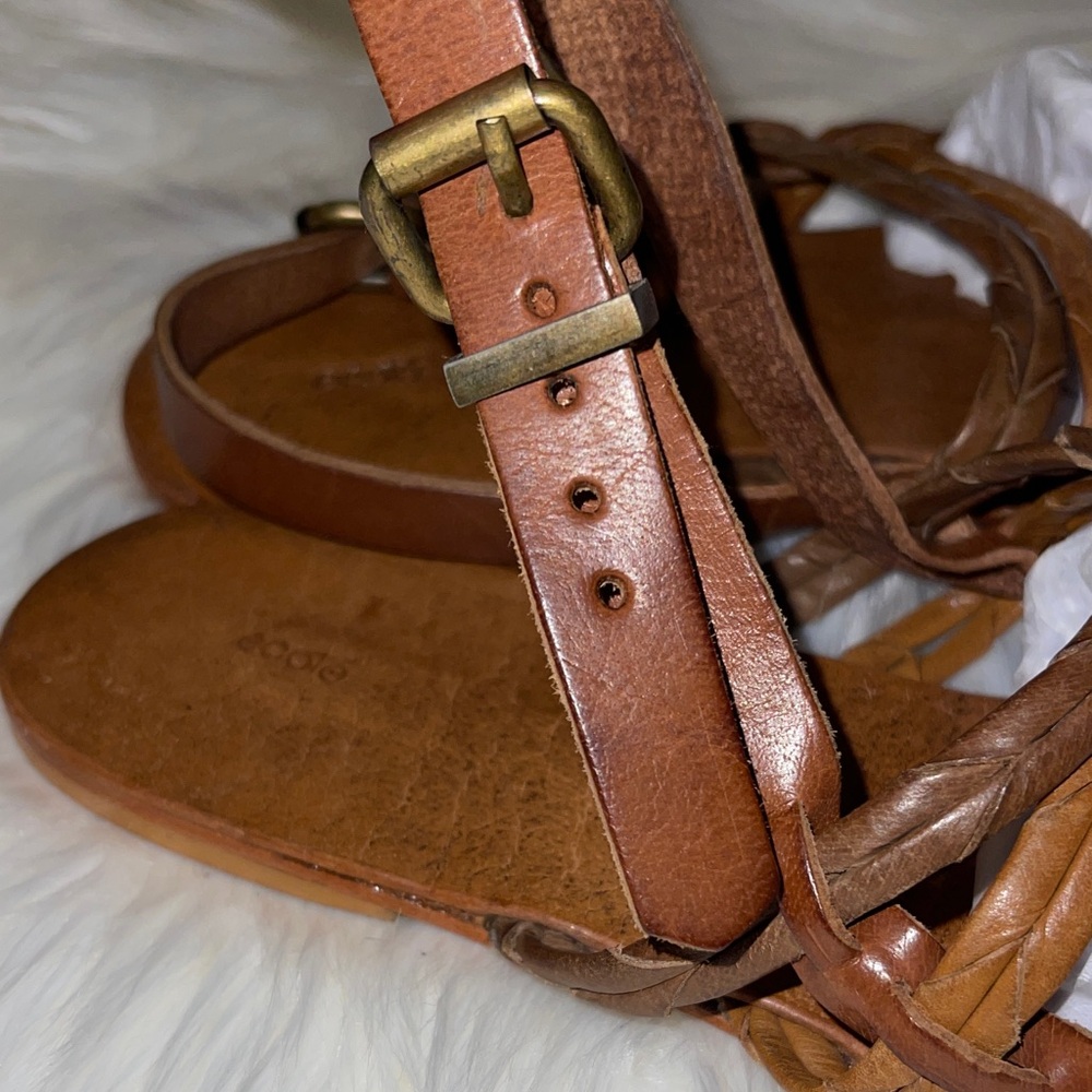 Ecote Brown and Orange Strappy Sandals - Picture 4 of 7